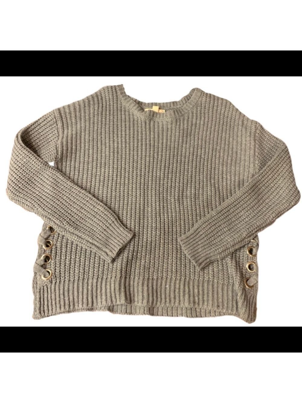 Gray Sweater With Grommets On Sides By It’s Our Time